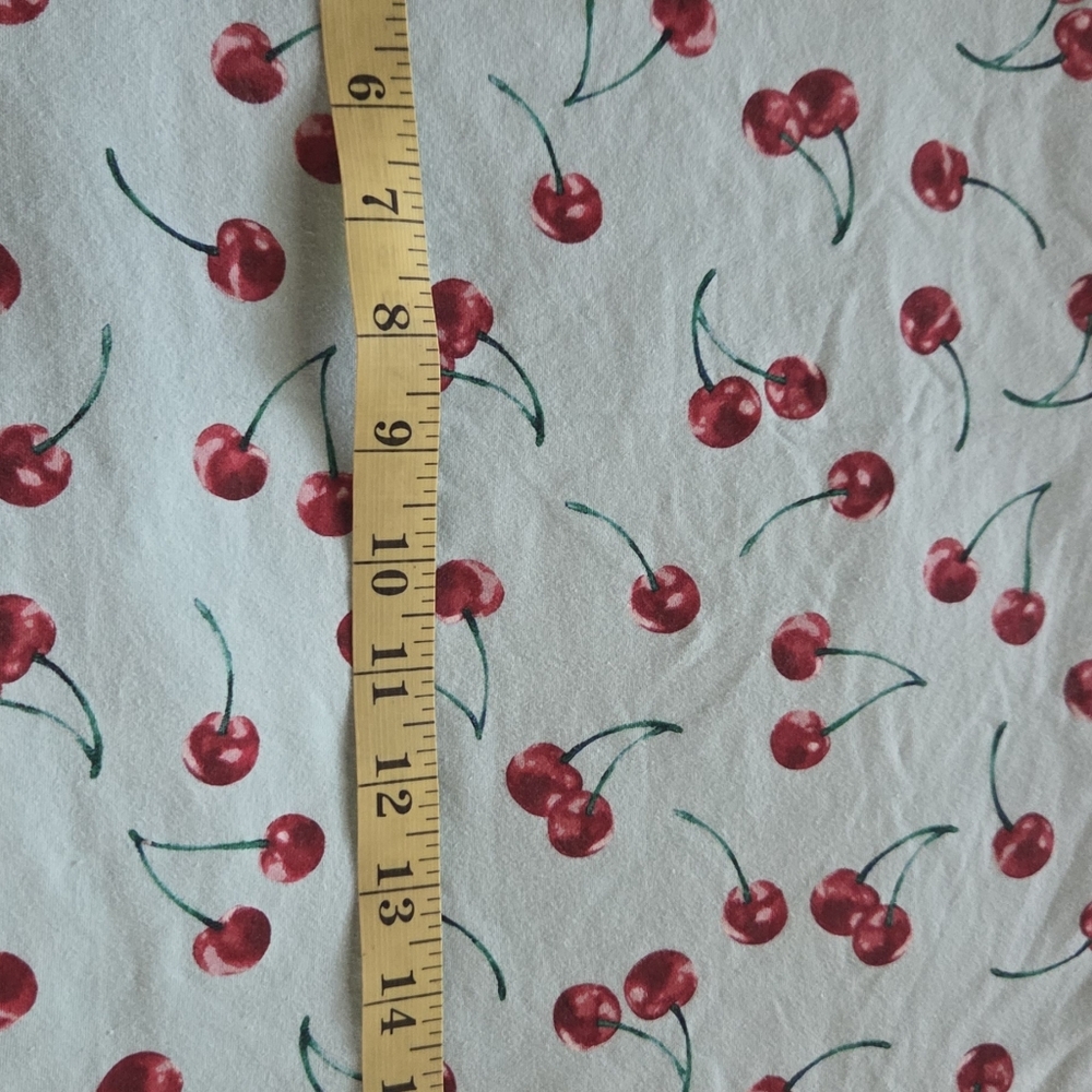 Retro Chic Cherry Patterned Sky Blue Top - Picture 6 of 8